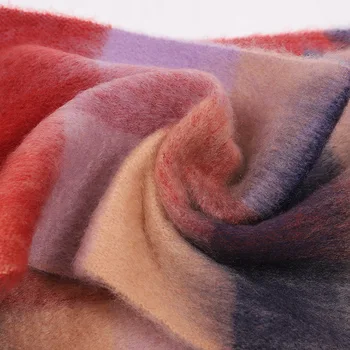 Луксозна марка 2020 каре зимен шал дамски модни дълги пискюли топъл кашмир шалове. → шал и тайна Bufanda Mujer