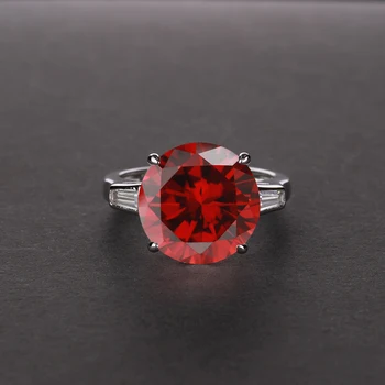 Луксозни 12*12 мм, имитация на муассанит през цялата AAA Циркон годежни пръстени за жени 8 цвят на камък блестяща партия пръстен размер 5-12