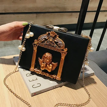 Луксозни винтидж чанти Angel Box чанти за жени от най-високо качество елегантна елегантна метална дръжка за чанта през рамо във веригата на куриерски чанти на Nikolaj