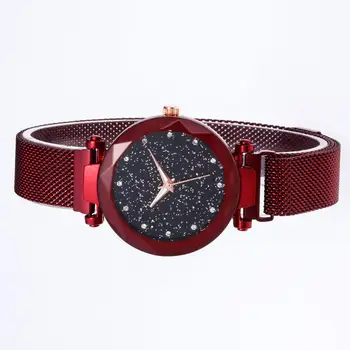 Луксозни звездното небе часовници магнитна група жена Кварцов ръчен часовник диамантени часовници лилаво / черно / червено вино / rose gold