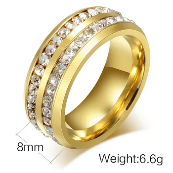 Луксозни кубични циркониеви бижута от злато, сребро цвят на диамантен годежен пръстен комплект за 2 елемента жени или 1 бр. мъжки пръстен