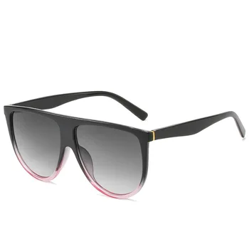 Луксозни слънчеви очила Lady Retro Vintage Flat Top извънгабаритни космически слънчеви очила Pilot Brand Designer Big Black Shadow for Women UV400