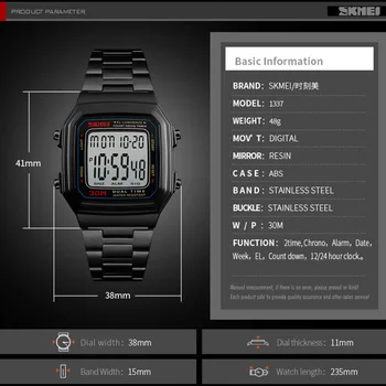 Луксозни спортни часовници мъжки обратното броене мъжки часовник цифров 5 будилник led ръчни часовници Топ часовници мода открит reloj hombre 2018 SKMEI