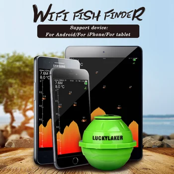 Лъки FF916 Wireless WIFI Fish Finder Sonar 50М/130ft Sea Fish Detect Finder за IOS и Android Smart Fishfinder+зарядно за кола Pesca