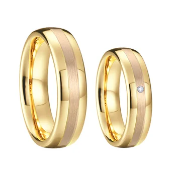 Любовник Alliance Златен Волфрам годежни пръстени за мъже и жени, бижута брак двойка безименен пръст