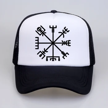 Лятото на Мъже, Жени мода VEGVISIR древнескандинавские руни шапка мъжете печат писма Viking Руна кръг с бейсболкой Один шапки