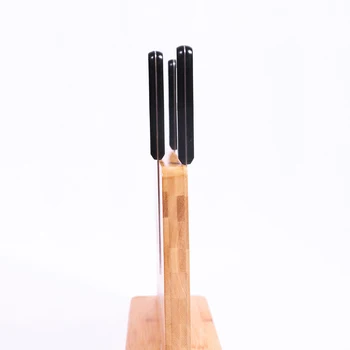 Магнитен държач за нож с мощен магнит - голям бамбук дървен блок ножове без остриета, двойна странична Универсален блок за ножове