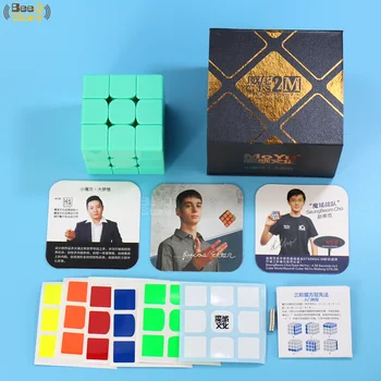 Магнитен Магически куб 3x3x3 Moyu Weilong Gts2M Black Stickerless Пъзел Profissional Player за деца с магнити розов, зелен