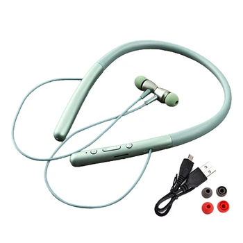 Магнитни спортни шийни Безжични Bluetooth слушалки за бягане и фитнес стерео обемни ушите поддържа TF карта