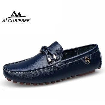 Марка ALCUBIEREE лоферы за мъжете Ежедневни обувки за шофиране мъжки слипоны Mocassin меки дишащи мъжки обувки на плоска подметка Men Gommino Boat Shoes