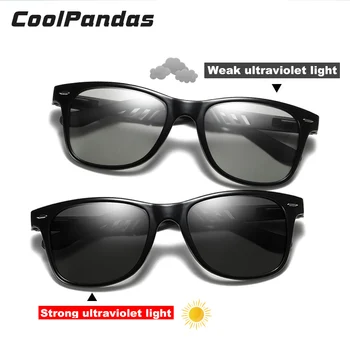 Марка квадратни фотохромичните дневни слънчеви очила за нощно виждане на Мъже, Жени поляризирана Хамелеон шофиране слънчеви очила мъжки oculos gafas de sol