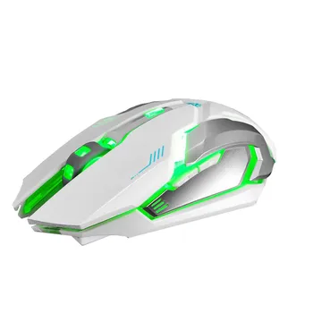 Марка на мишката здрав безжична led светлина 4000DPI оптичен Usb ергономичен Pro Gamer Gaming Mouse Metal Plate Drop shipping