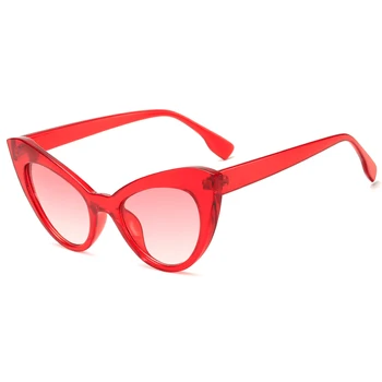 Марката дизайн Котешко око Слънчеви очила дамски модни Реколта наклон UV400 слънчеви очила секси дамски слънчеви очила червен черен Cateye Oculos