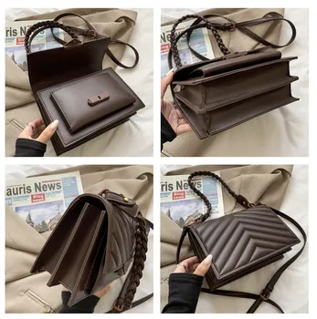 Марката дизайнерски дамски чанти през рамо малки чанти с капаци изкуствена кожа 2021 оплетена каишка чанта през рамо дамски чанти и портмонета черен