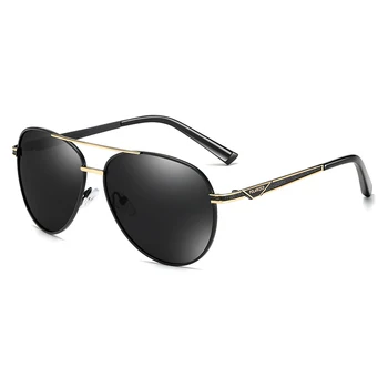 Марката дизайнерски мъжки поляризирани слънчеви очила класически мъжки метални шофиране очила покритие слънчеви очила с UV400 нюанси очила Oculos de sol