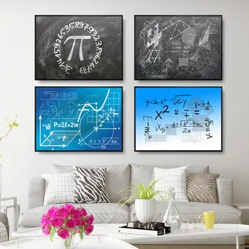 Математически Елементи Химически Познания Снимка На Плакат Печат На Платно За Боядисване Монтаж На Стена Арт Хол Декорация На Дома
