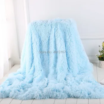 Мек дълъг шаги хвърля едно одеяло покривки диван/легло/ разтегателен одеяло пухкав топъл зимен плътен цвят, за деца, за възрастни