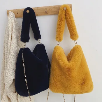 Мека изкуствена кожа Дамски чанти за рамо с голям капацитет 2020 зима марка тенденция дизайнерски чанти, дамски ръчни чанта верига чанта през рамо