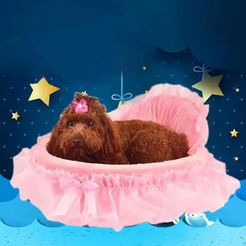 Мека куче легло за домашен Любимец Котка дантела Принцеса легло, диван, кученце разтегателен дантела легла мат гнездо camas para perro зима Коледен фестивал декор