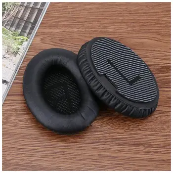Мека подмяна на двойката амбушюры възглавница за Bose QuietComfort QC35 слушалки, черно+черно