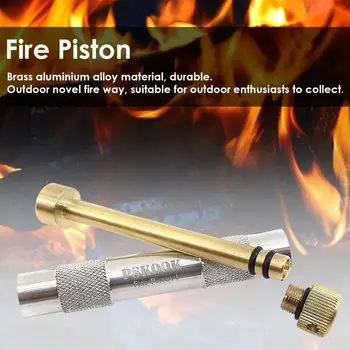Месинг комплект пожарникар на буталото външни аварийни инструменти Flame Maker Fire Starter тръба компресия на въздуха факел на къмпинг, пикник на открито инструменти