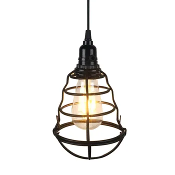 Метален полилей ретро E27 Edison потолочное осветление черно лампа за кухня, ресторант, кафене ресторант (без електрически крушки)