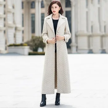 Меховое палто норковое палто дамско дълго утолщенное корейското фин златен норковое палто палто