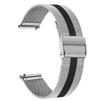 Милано контур каишка за часовник от неръждаема стомана за Samsung Galaxy Watch 46 мм 42 мм Быстроразъемный каишка окото тъкани каишка сребристо черен