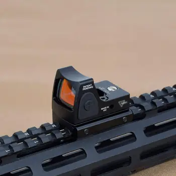 Мини RMR Red Dot Sight Scope регулируема коллиматорный пистолет, пушка рефлексология очите и е подходящ 20 мм релса за лов страйкбол оптичен мерник