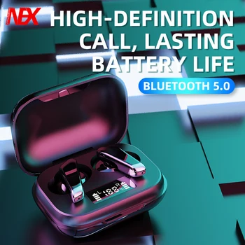 Мини TWS Bluetooth 5.0 безжични слушалки 9D висока точност стерео спорт водоустойчив намаляване на шума с микрофон музика headse