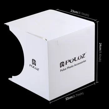Мини сгъваем лайтбокс снимка фотографско студио, софтбокс 2 панела LED Soft Light Box Photo Background Kit Light box за DSLR фотоапарат