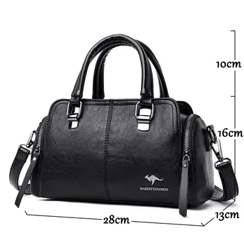 Многофункционална Бостонская чанта за кожена чанта за рамо дамски дизайнерска чанта през рамо с голям капацитет womena bag main sac femme