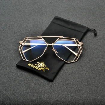 Мода 2019 жени ретро марката дизайн, метална дограма за плосък покрив прозрачни слънчеви очила нюанси на луксозни дамски слънчеви очила UV400 NX