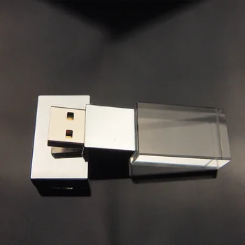 Мода Crystal USB Flash Pen Drive потребителски лого cle USB 2.0 4GB 8GB 16GB 32GB сватбен подарък Pendrive (по-10шт безплатно лого)