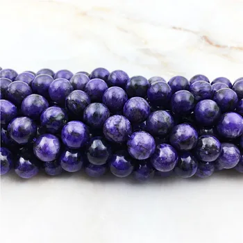 Мода deep purple Чароит свободни мъниста камък Естествен високо качество елегантен кварцов дупка мъниста скъпоценен камък и за направата на DIY 6 8 10 mm бижута