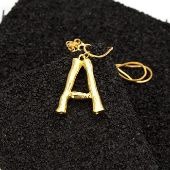 Мода азбука голям голяма Начална буква колие Колие за жени златист на цвят медальон бижута подарък аксесоари