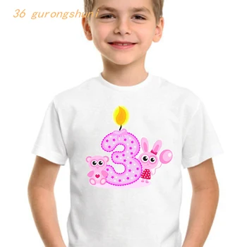 мода детска тениска за момчета детски number 3 years old момичета дрехи tshirt момиче happy birthday graphic tee сладък kawaii t-shirt