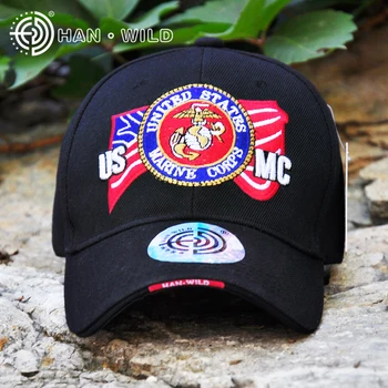 Мода за Мъже, Жени USMC памук, регулируема бродирана кожена бейзболна шапка издател на хип-хоп шапки солнцезащитная шапка унисекс шапки възстановяване на предишното положение шапка