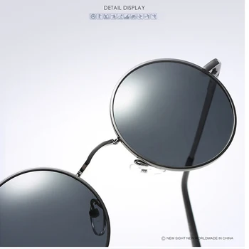 Мода метал поляризирани кръгли слънчеви очила за жени на хората Джон Ленън стари ретро Сребърен метал слънчеви очила с UV400 гафас-де-сол
