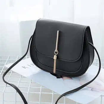 Мода плътен цвят женствена чанта през рамо творчески капак капак на всичко-Мач Crossbody чанта на рамо чантата си за жени Дами