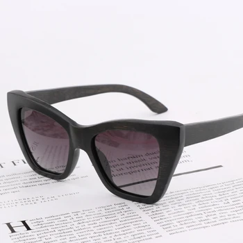 Мода старинни ръчно изработени бамбукови слънчеви очила са дамски слънчеви очила квадратен марка дизайнер е по-голяма рамка слънчеви очила за жени UV40