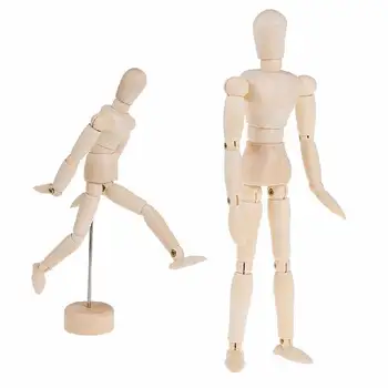 Модел манекен 20 см и 32см нов художник подвижни крайници мъжки дървени играчки, подаръци Bjd Art Скица Draw фигурки играчки