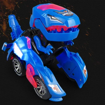 Модел на Дистанционно управление RC Car Toy Transforming Динозавър LED Car T-Rex Toys Light Sound For Kids Electric Toy Коледа Sports Vehicle