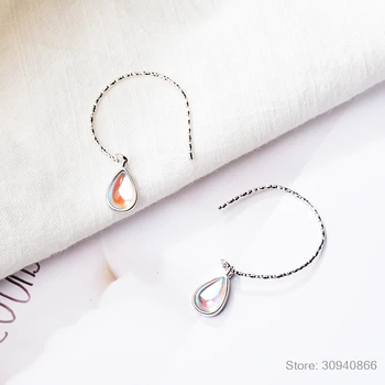 Моден Лунен камък обеци 925 стерлинги сребърни бижута обеци за жени красив нов корейски женски ухото бижута oorbellen