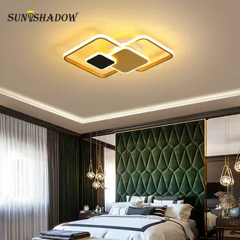 Модерен led тавана лампа 30 W 60 W 80 W черен и златен рамка осветителни тела за спални хол трапезария кухня лампи