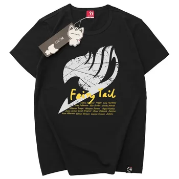 Модерен дизайн Fairy Tail Printing Tee Shirt тениска с къс ръкав блуза O-образно деколте причинно-следствена летни комикси хладно тениска тънък топ