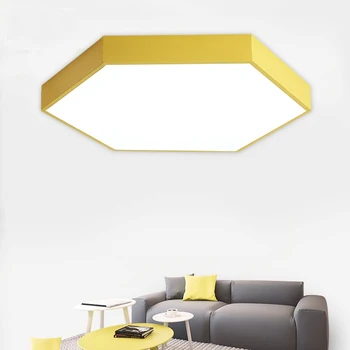 Модерен минималистичен скандинавски полигональный led тавана лампа завод директни продажби спалня хол макаронная лампа