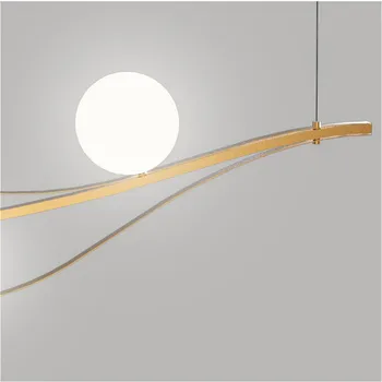 Модерен минималистичен стъклена топка лампа златни тела Nordic вътрешно осветление на бокс офис бар ресторант полилей