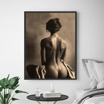 Модерен плакат черно и бяло Секси очарователна жена пуши платно за Живопис за хола пъб бар начало декор на стената художествени картини