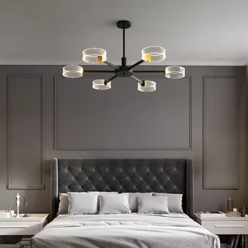 Модерна led полилей за хола спални полилеи през цялата акрилни лампа таванско помещение ресторант тела подвесная лампа